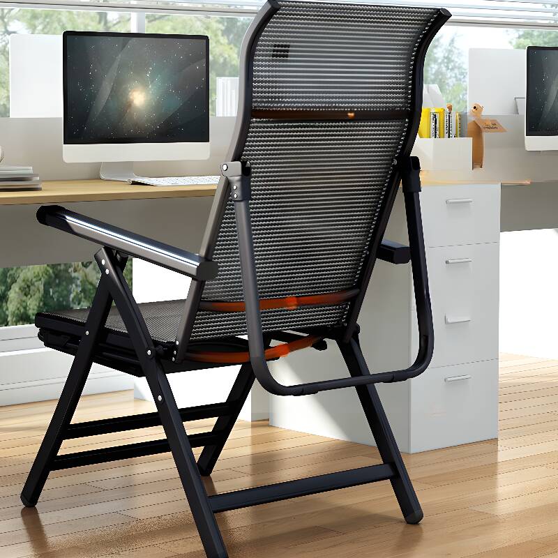 Art Deco Ergonomic Studio Chairs with Dark Gray Upholstered/Mesh and Adjustable Back Angle Armrest