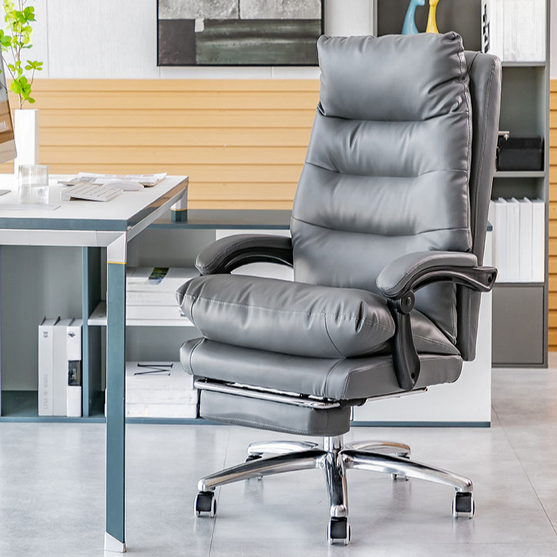 Executive Chair in Rawhide with Carnation/Lemon Colour/Cocoa Armrest, Swivel Wheels, Foot Pedestal, Adjustable Back Angle, and Headrest