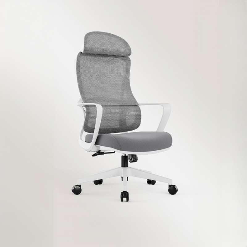 Studio Chairs with Upholstered Midnight Black/Light Gray, Caster Wheels, Waterfall Seat, Lumbar Support, Tilt Available, and Headrest