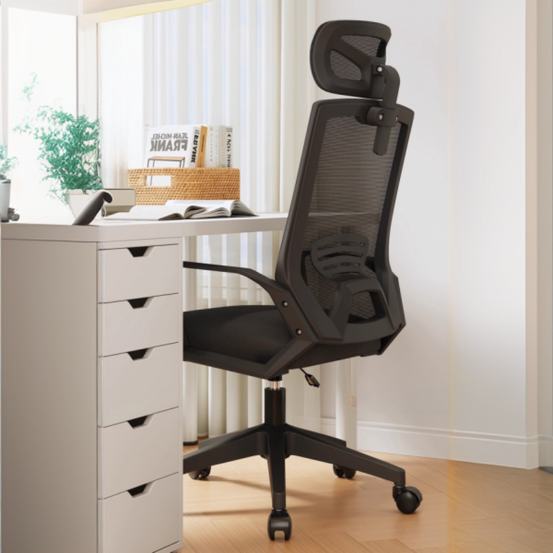 Studio Chairs with Upholstered Ink/Light Gray Armrest, Portable Wheels, Lumbar Support, Flip-Up Armrest, and Headrest