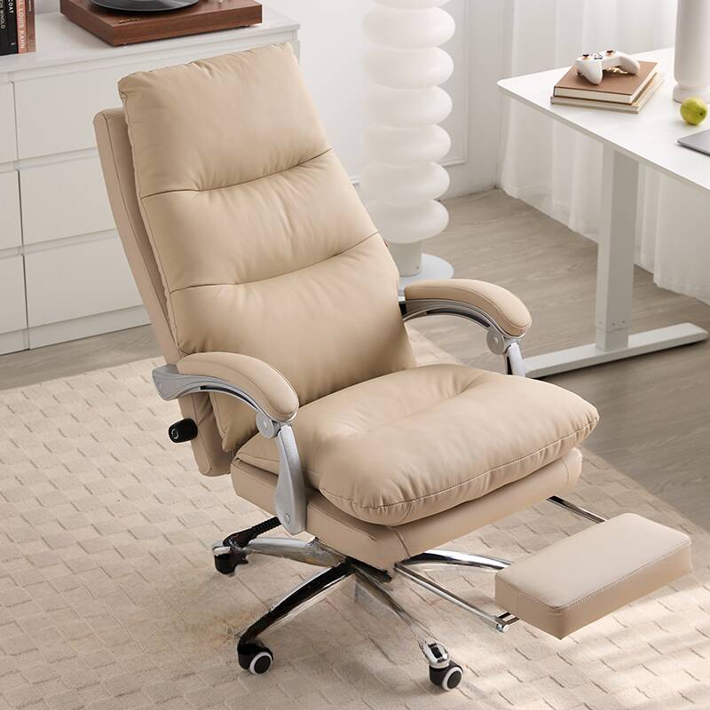 Metal Frame Swivel Sepia/Ink Office Furniture with Foot Support, Arms, Adjustable Back Angle and Headrest