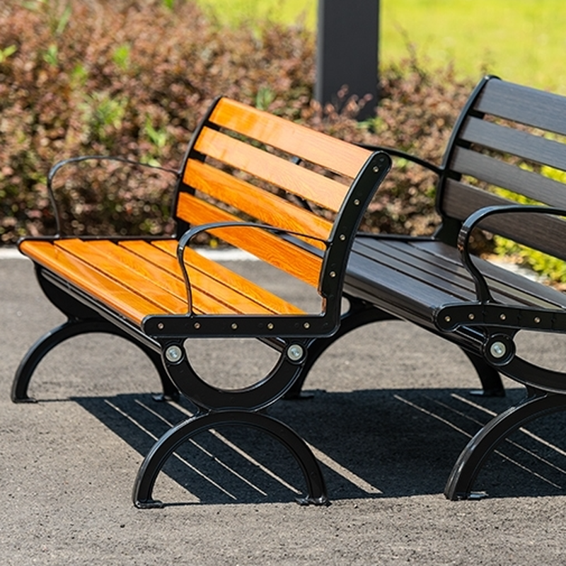 Simple Picnic Bench with Iron Construction