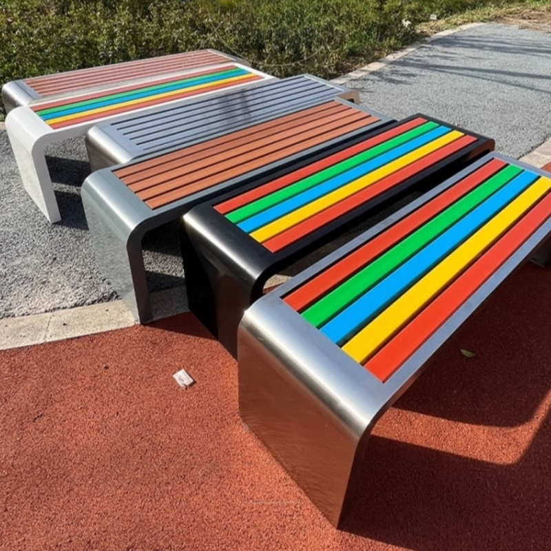 Simple Picnic Bench in Alloy with Sepia/Multicolour Finish