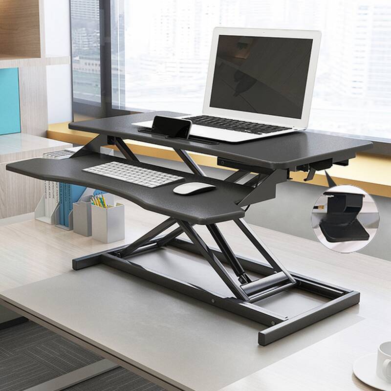 Casual Engineered Wood Notebook Stand with Adjustable Height and Shelves