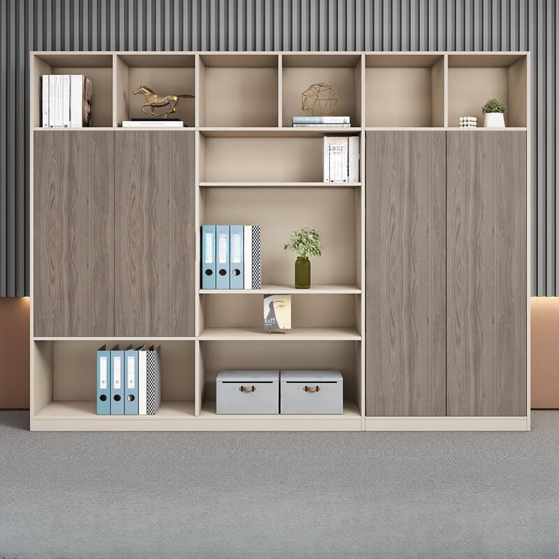 Beige 5-Wide or more Filing Cabinet Console with Office Armoire in a Contemporary Style