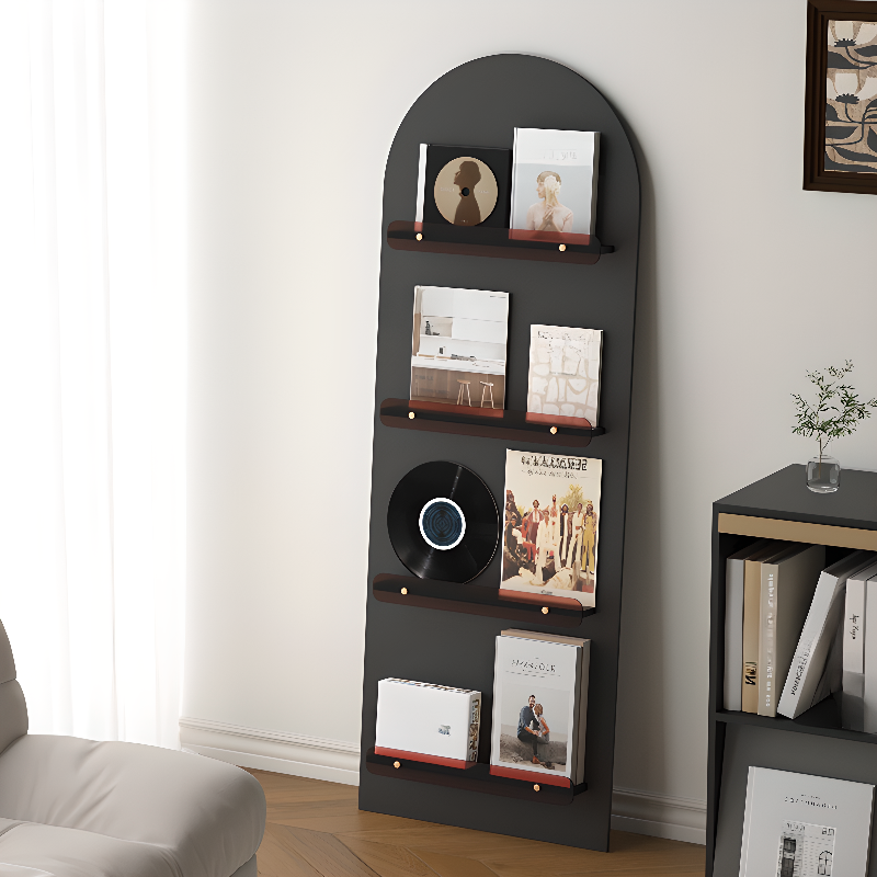 Modern Simple Style Magazine Stand in Manufactured Wood, 15 in & Above Length, 10 in & Above Height, with Shelves, Unattached