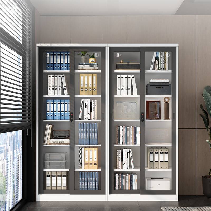 White Art Deco Steel Office Storage Furniture, Scratch Resistant with Adjustable Shelving and Locking Door, 1-Wide Compartments