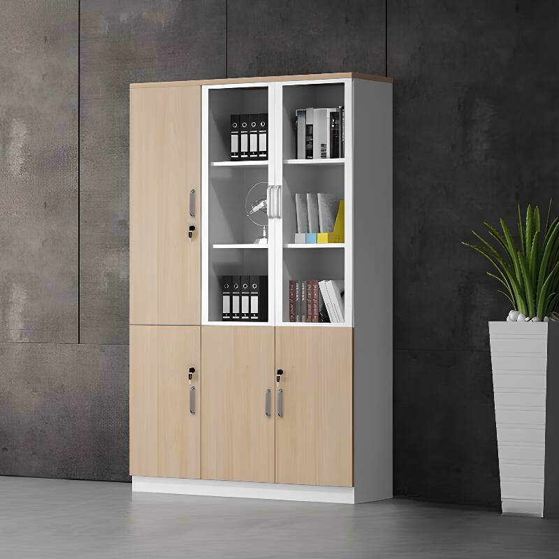 Contemporary Manufactured Wood School Locker, Warp-proof with Shelves, Closet, Locking Door, and 2-Wide/3-Wide/1-Wide Compartments