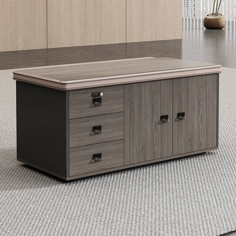 Art Deco Laminate Base Cabinet with Shelf Unit, Hinges, and 2-Wide/3-Wide Compartments