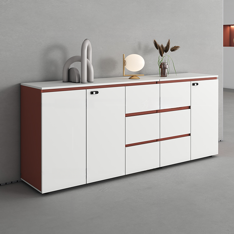 Chalk Laminate Supplies Cabinet with Shelves, Drawers, Locking Door, and 4 Legs/8 Legs/6 Legs in 2-Wide/4-Wide/3-Wide Compartments