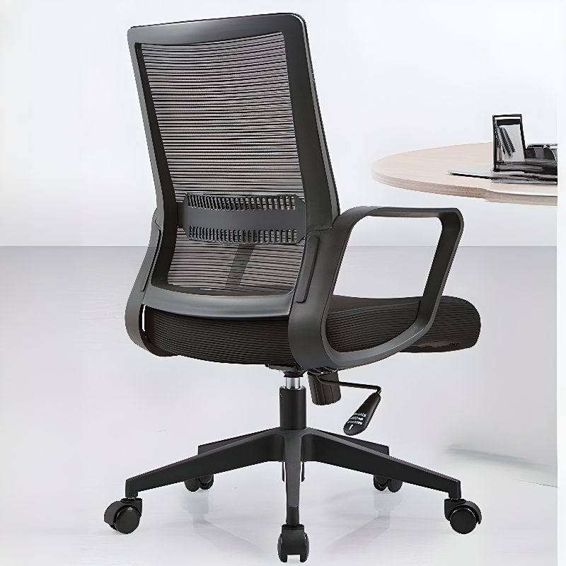 Office Chairs in Midnight Black Upholstered with Armrest, Portable Wheels, Ergonomic Lumbar Support and Tilt Available