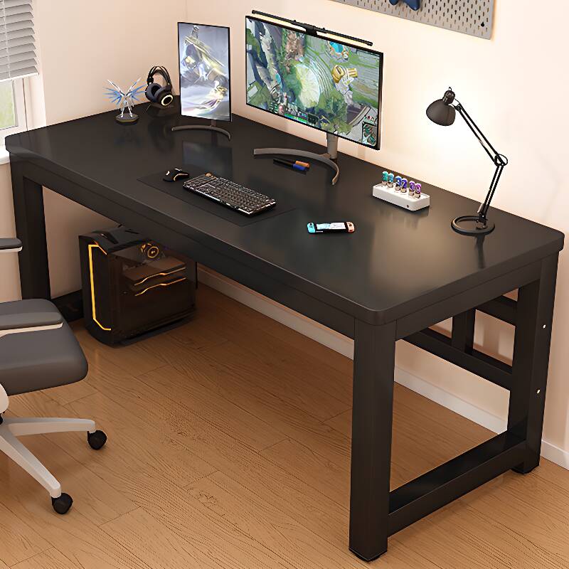Trendy Rectangular Laminate Writing Table with Gray/Chalk/Auburn Finish