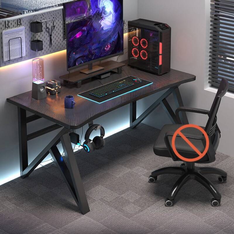 Modern Rectangular Laminate Writing Table in Midnight Black