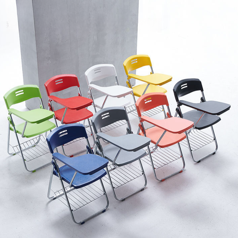 Simple Style Chair With Desk Attached/Office Chairs in Synthetic Material with Butter Colour/Light Green/Citrus Colour