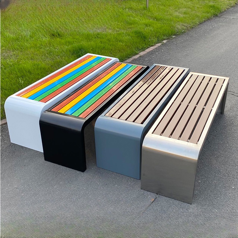 Simple Picnic Bench with Multicolour/Orange Stainless Steel Frame