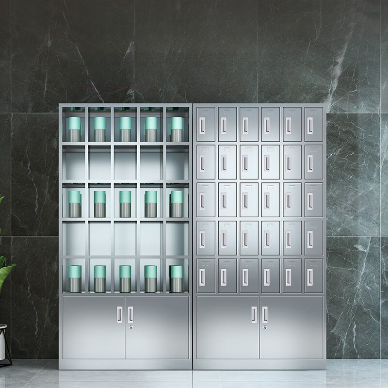 Simple Metallic Stainless Steel 5 Tiers/6 or more/4-tier Unlocked Employee Lockers with Locker Base & 5 Compartments/Six Compartments/Four Compartments