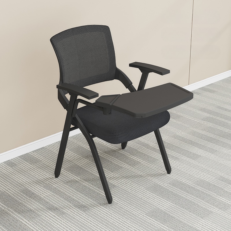 Minimalist Ergonomic Office Furniture with Midnight Black Upholstered Seating and Arms