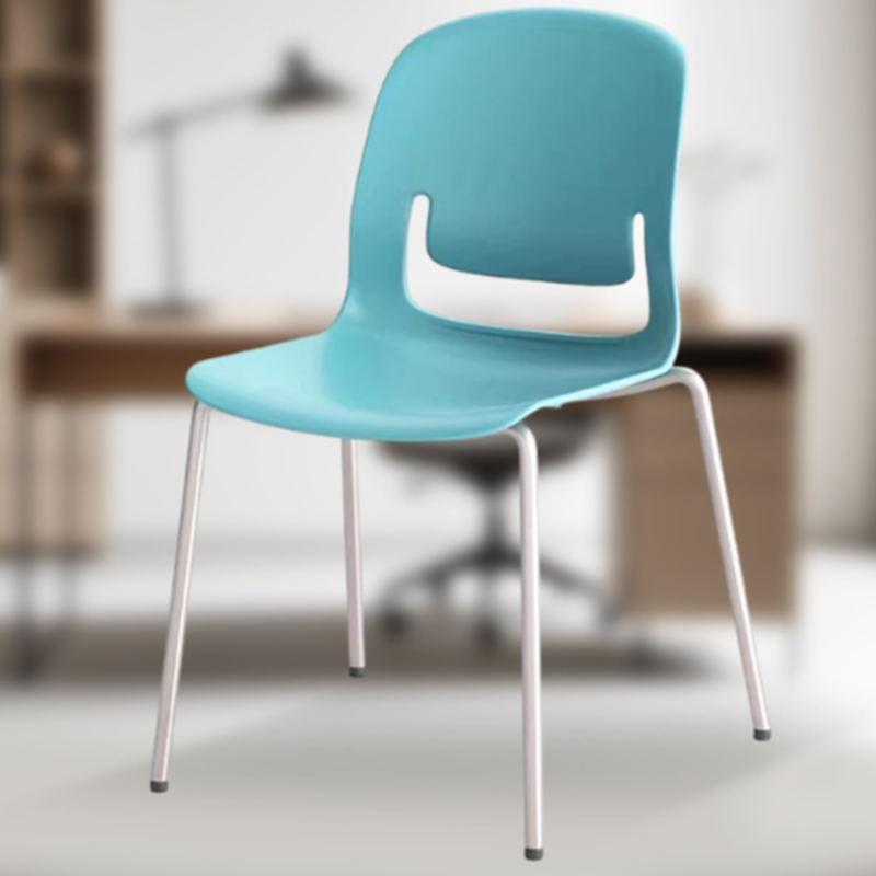 Simple Ergonomic Synthetic Office Chairs in Scarlet/Light Blue with Waterfall Seat