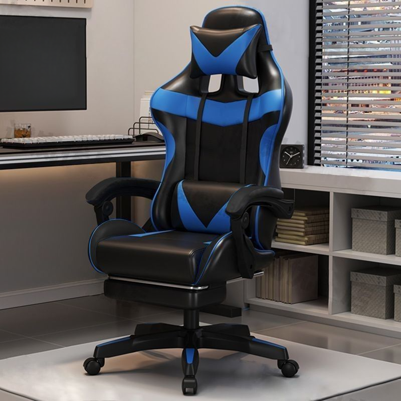 Ink/Chalk/Rose Gaming Chair with Rollers, Nylon Frame, Adjustable Back Angle, Armrests, and Headrest