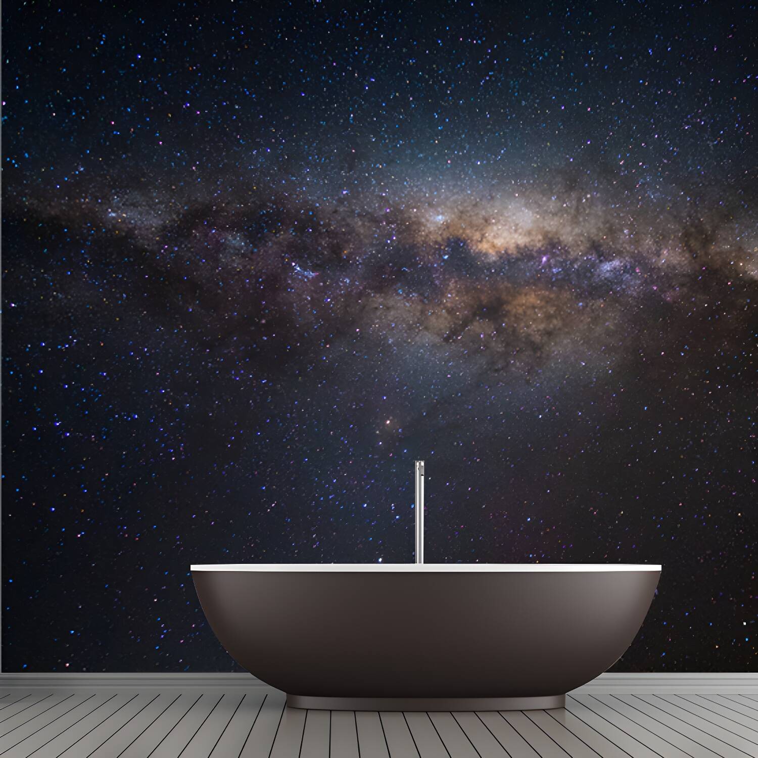 Galaxy Dazzling Stars Wallpaper Mural Modern Non-Woven Cloth Wall Art in Blue-Purple