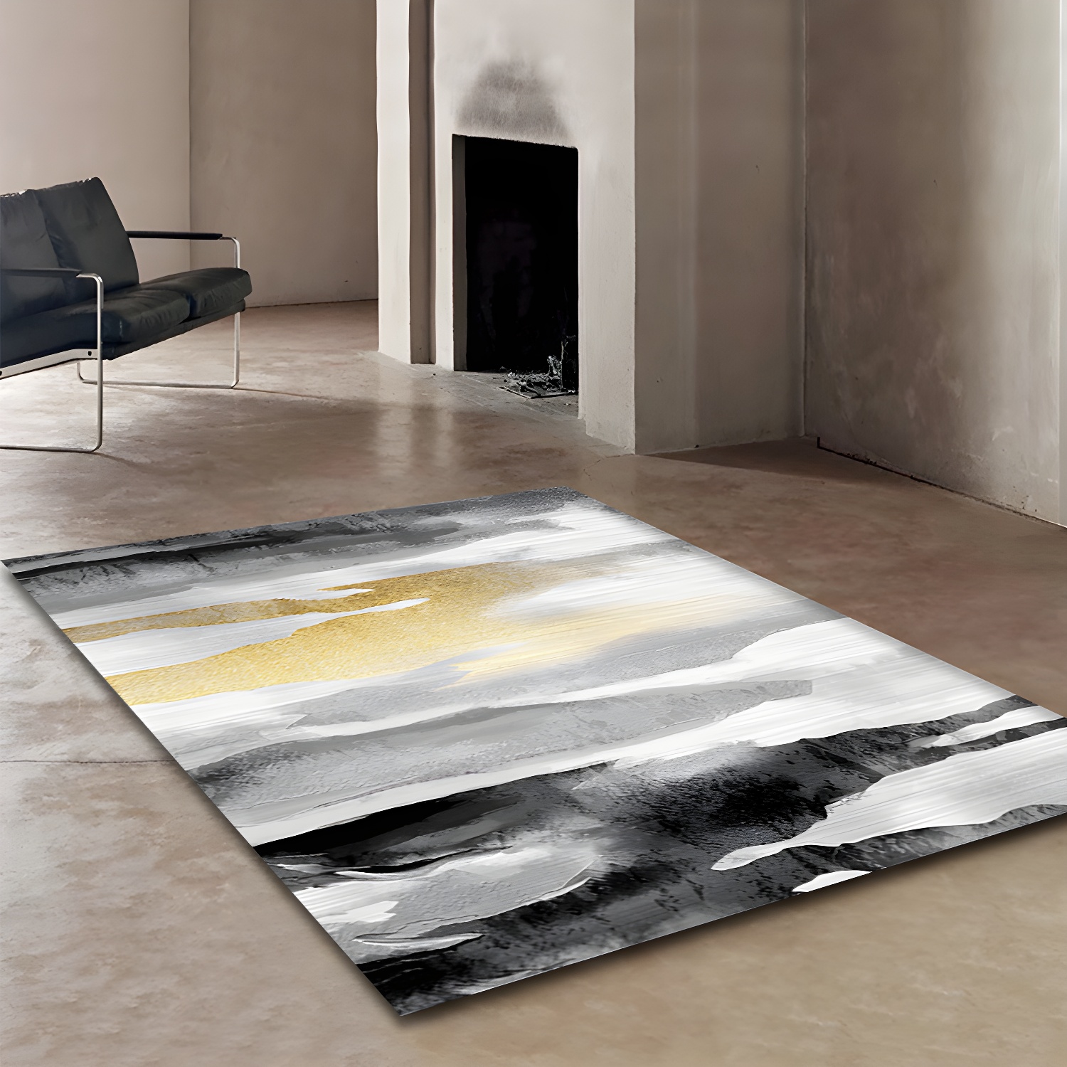 Assorted Abstract Patterned Rug Multi Coloured Novelty Carpet Synthetics Anti-Slip Stain Resistant Rug for Home
