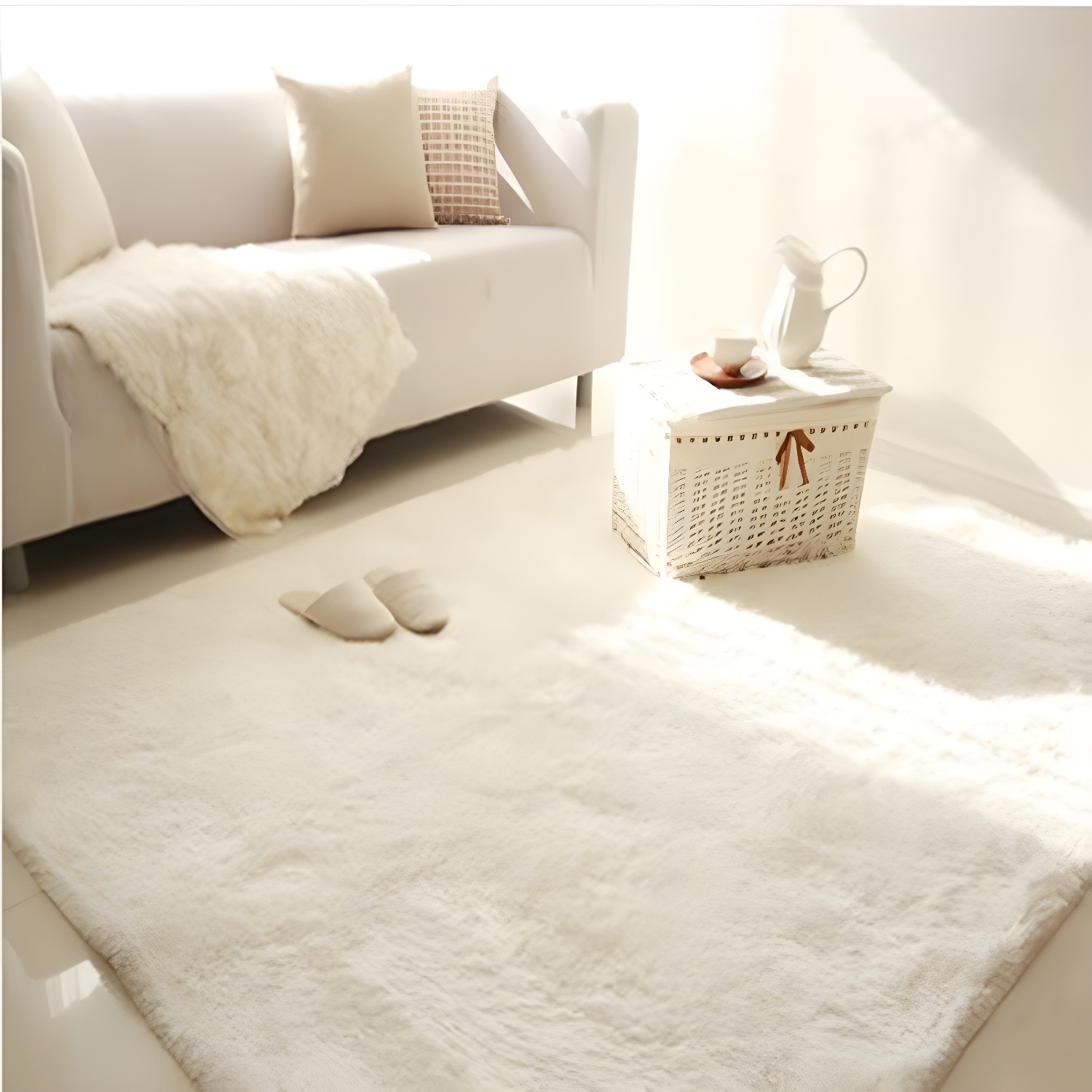 Soft Solid Rug Multi-Coloured Minimalist Rug Fluffy Washable Pet Friendly Anti-Slip Backing Carpet for Home