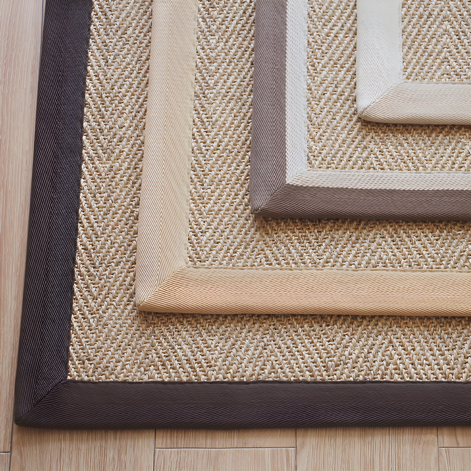 Multi Colour Rustic Indoor Rug Sisal Woven Striped Pattern Carpet Machine Washable Stain Resistant Non-Slip Rug for Room