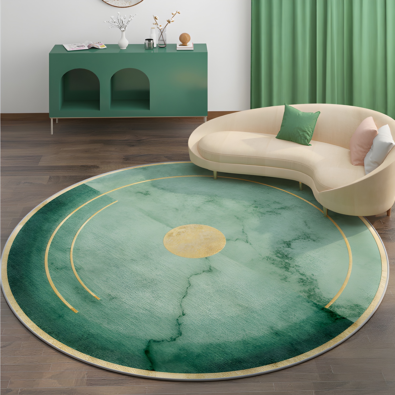 Casual Minimalist Rug Multi-Colour Geometric Pattern Carpet Non-Slip Backing Area Rug for Bedroom