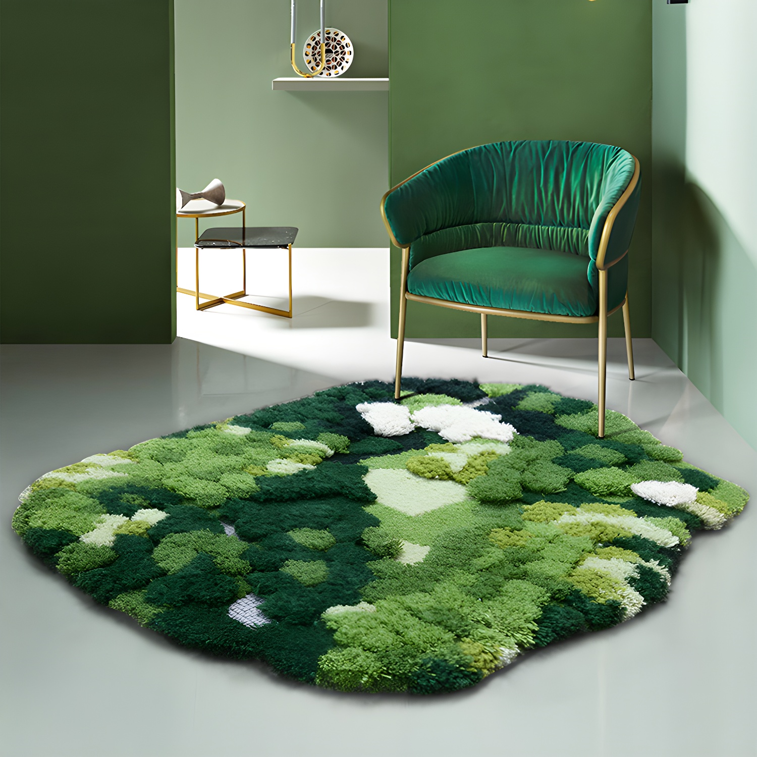 Novelty Shape Plant Rug Multicoloured Funky Indoor Rug Lamb Wool Pet Friendly Stain-Resistant Area Carpet for Room