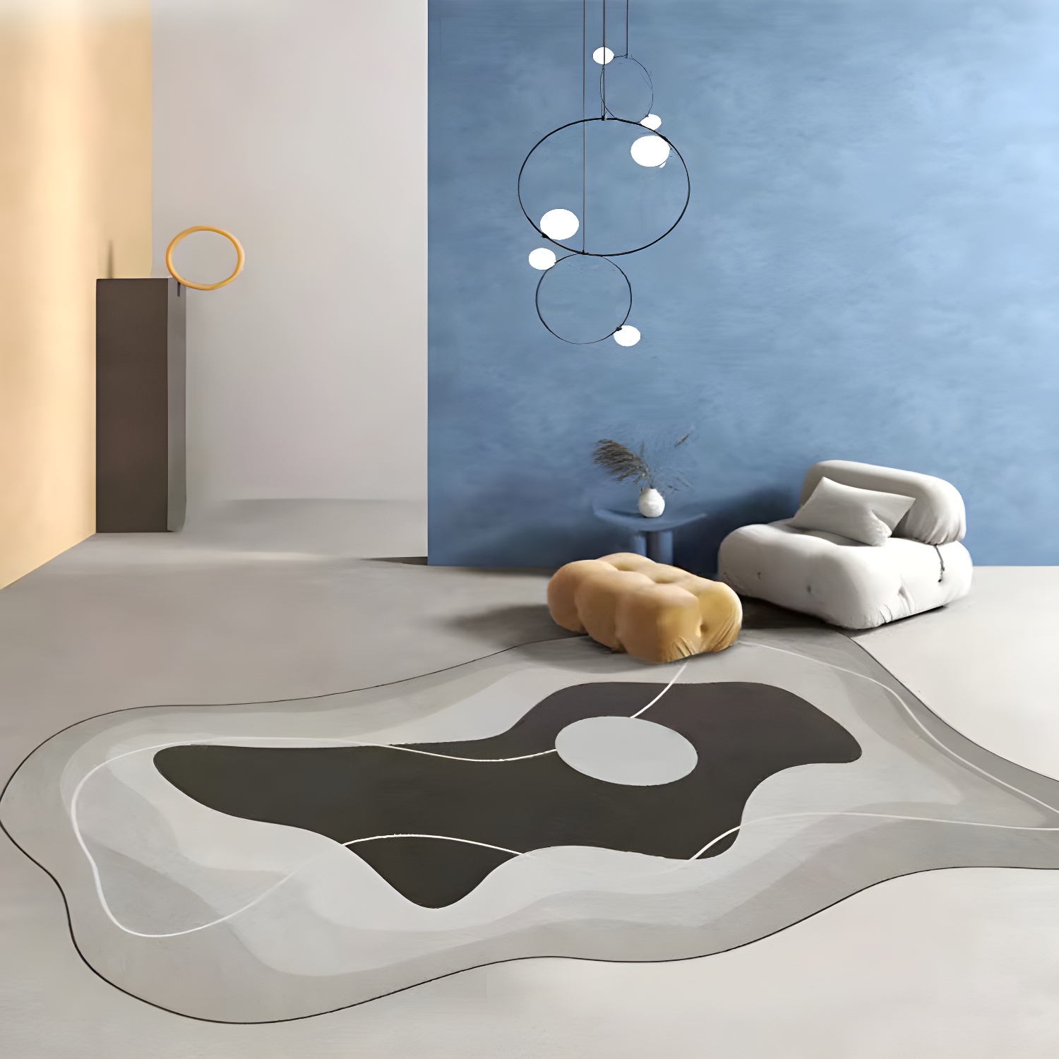 Creative Novelty Shape Rug Modern Polyester Anti-Slip Backing Washable Carpet for Home Decor
