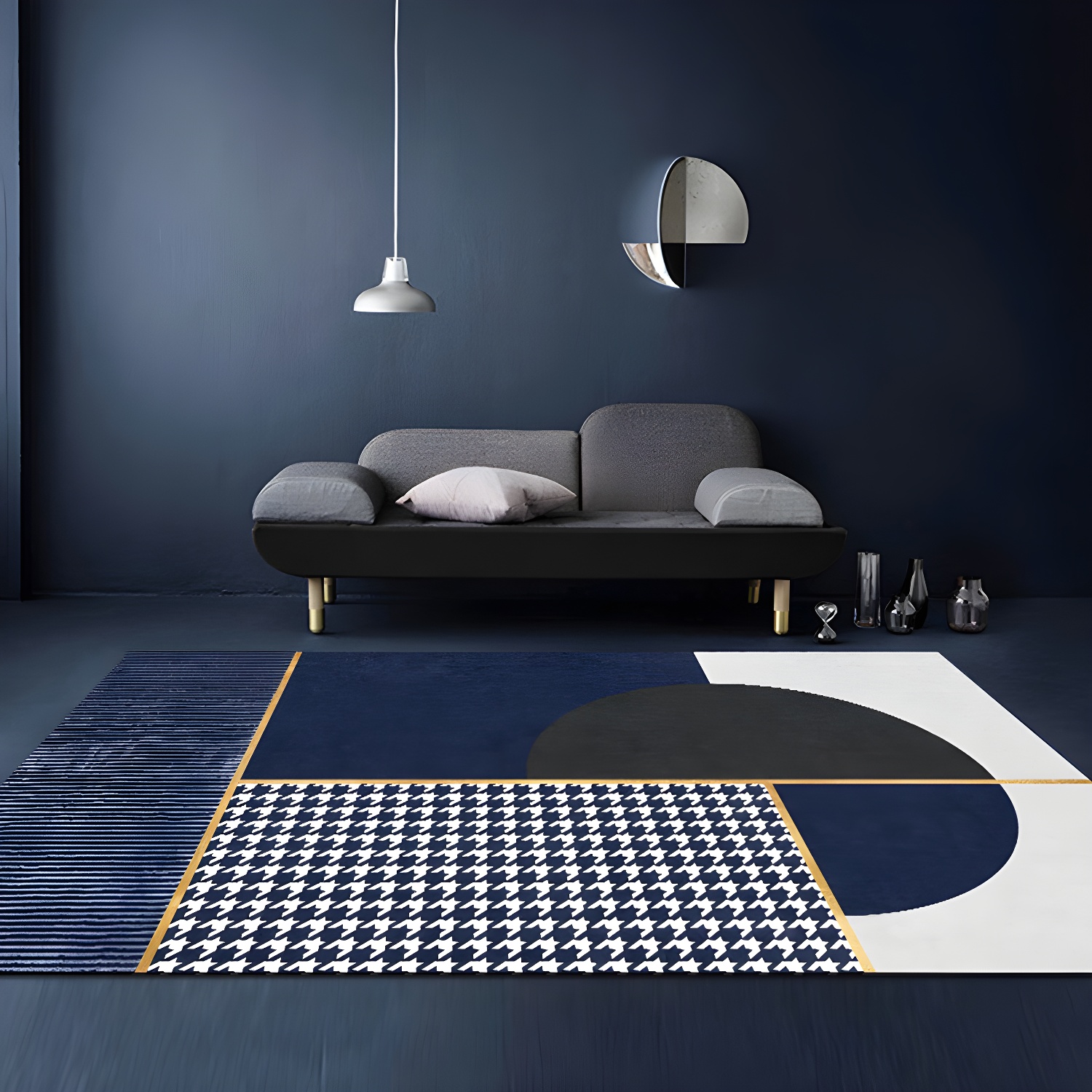 Glam Graphic Print Carpet Polyester Area Rug Stain Resistant Indoor Carpet for Home Decoration