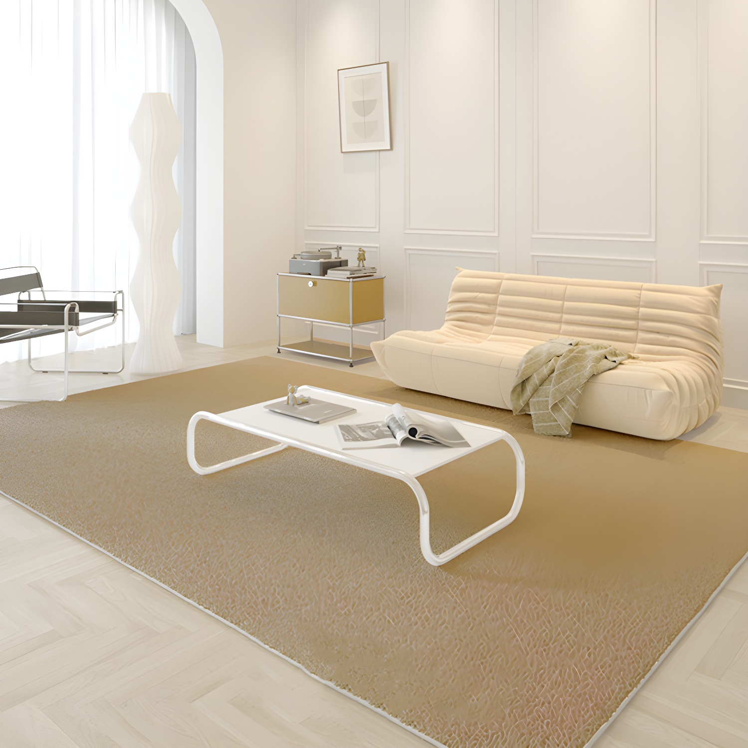 Light Purple Modern Rug Blending Solid Colour Rug Non-Slip Backing Rug for Home Decor