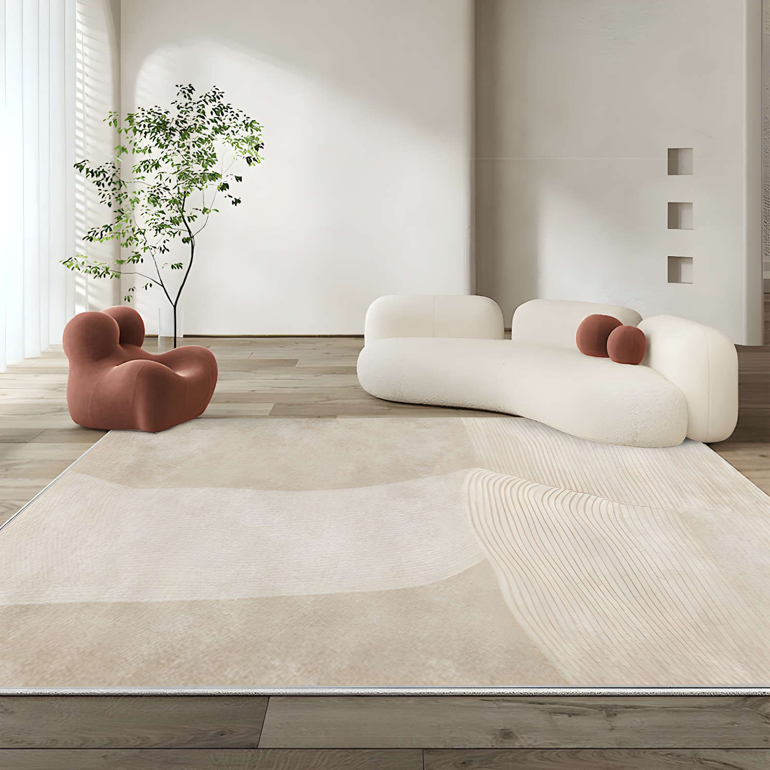 Light Colour Abstract Carpet Polyester Modern Carpet Washable Carpet for Living Room