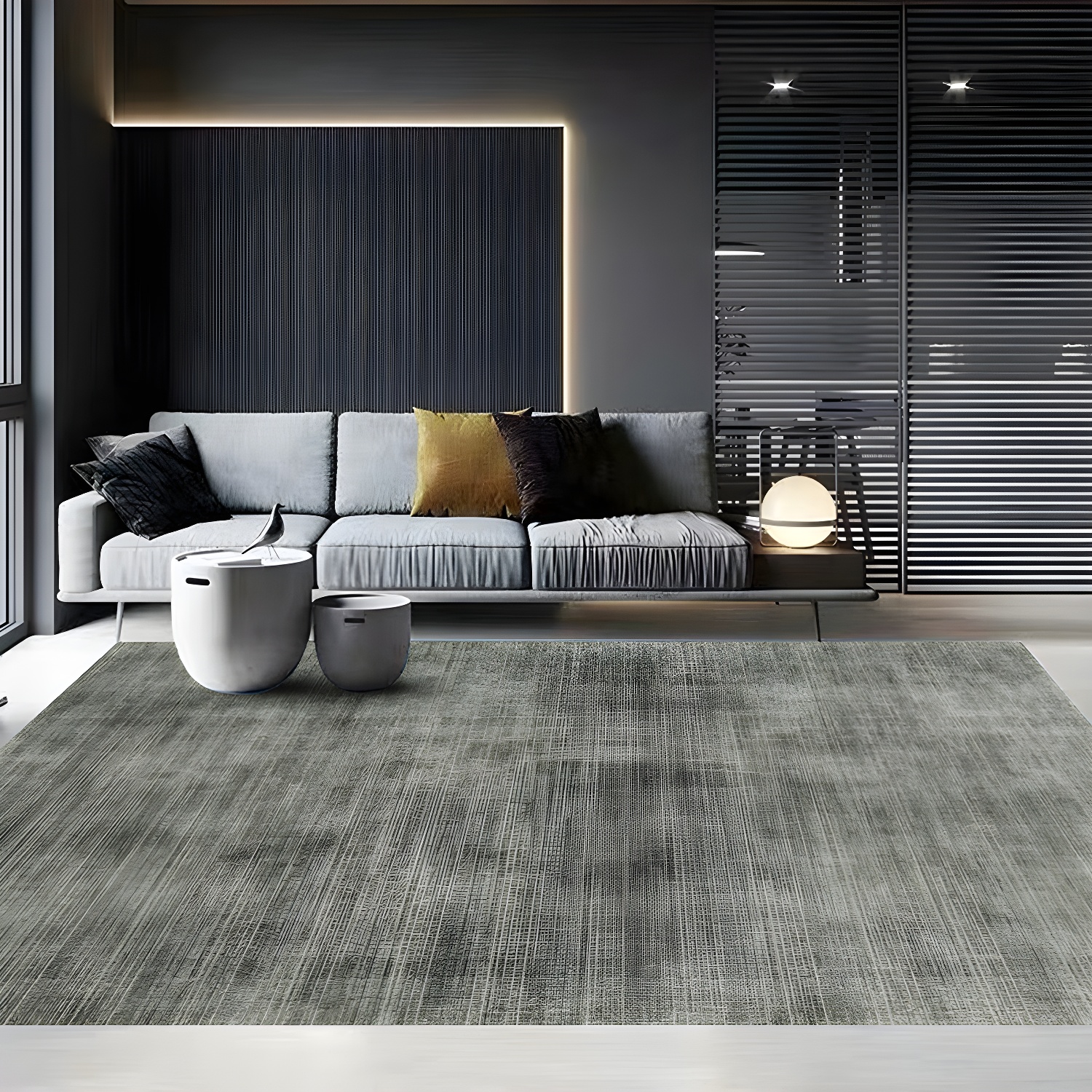 Dark Red Modern Rug Polyester Pure Colour Rug Stain Resistant Rug for Living Room