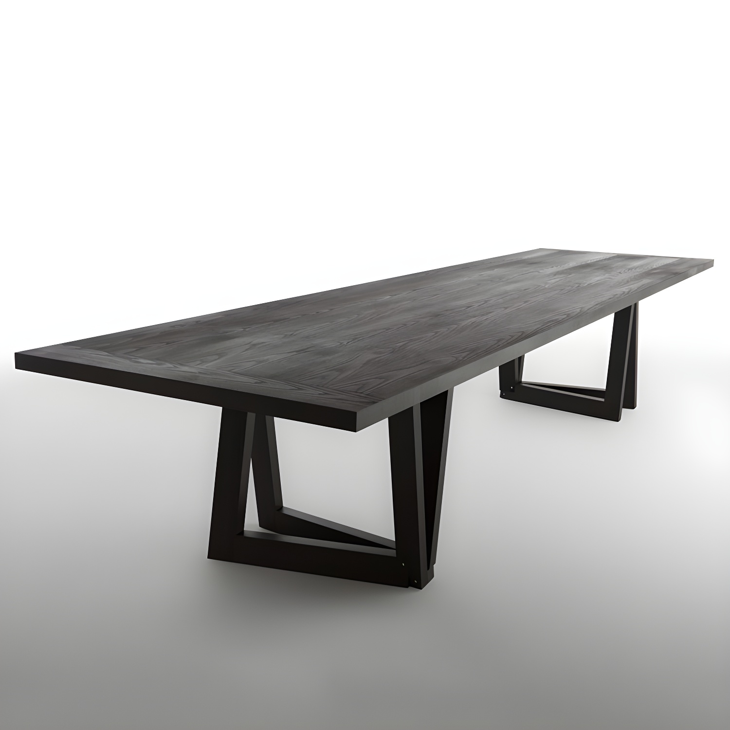 Modern Pine Wood Office Desk Black Rectangular Desk with Wooden Base