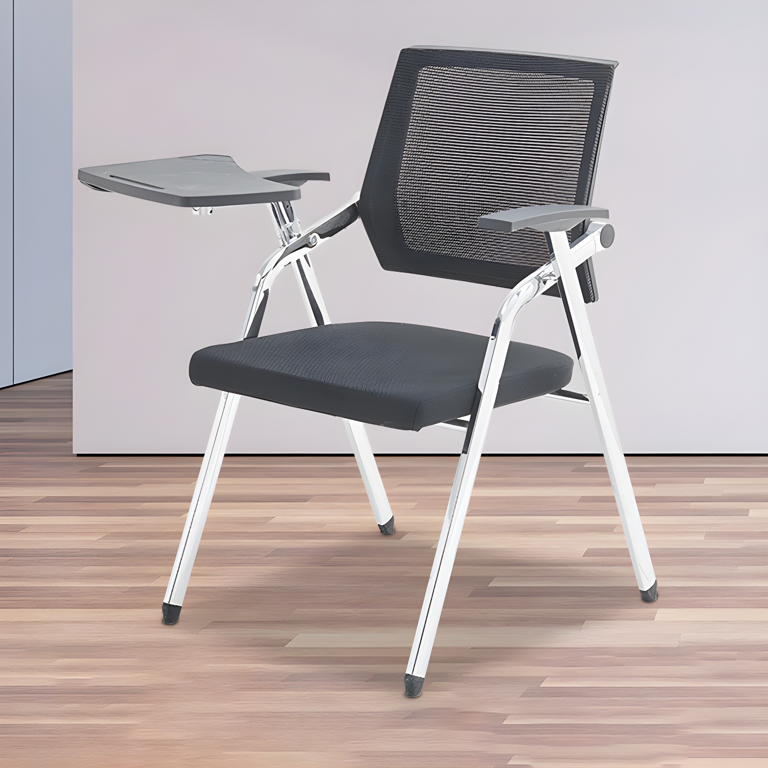 Mesh Mid Back Conference Chair Contemporary Fixed Arms Folding Chair