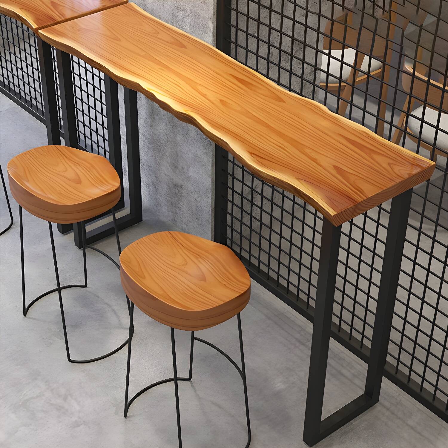 Industrial Style Solid Wood Bar Table Rectangle Bar Dining Table for Indoor