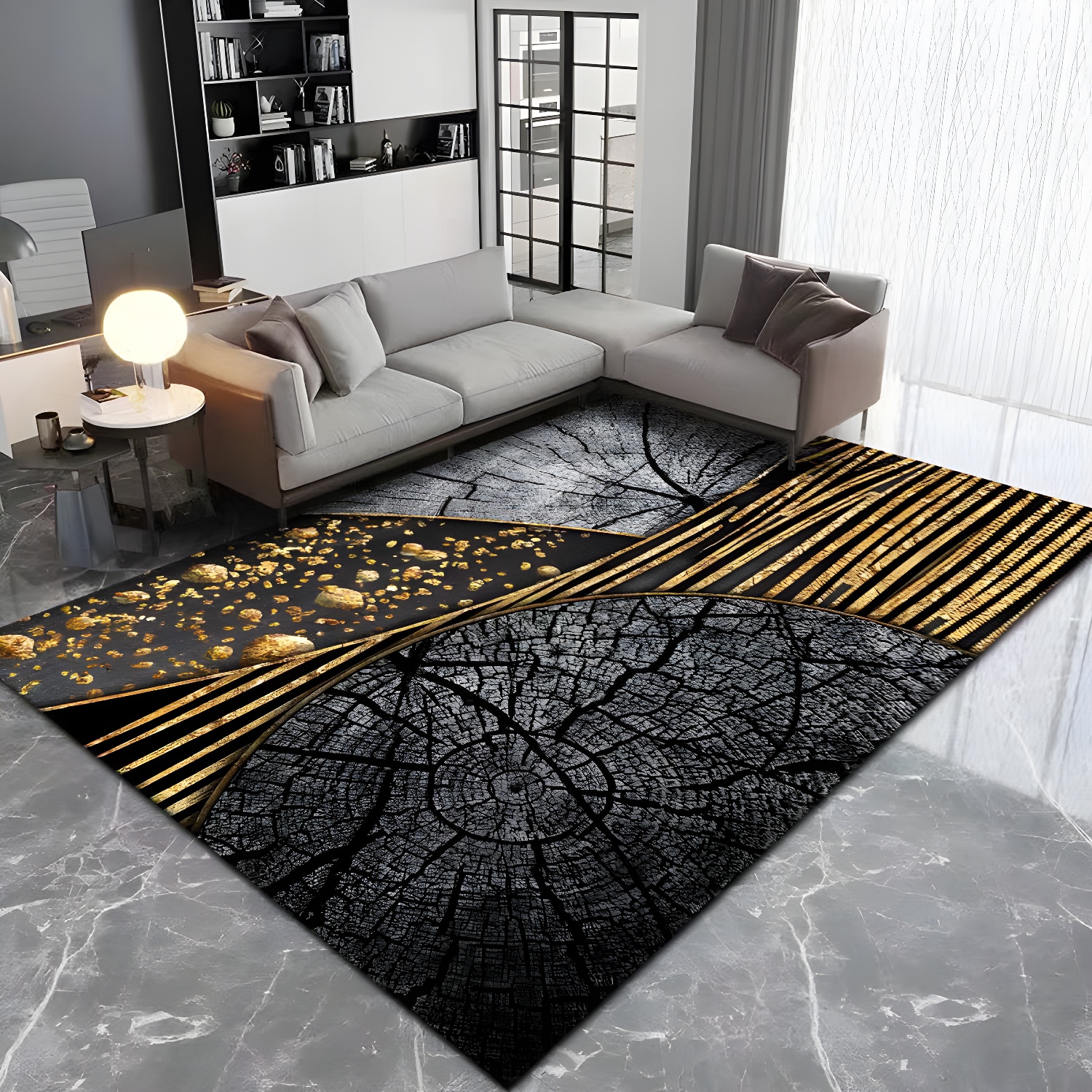 Reclaimed Deck Pattern Rug Polyester Carpet Stain Resistant Area Carpet for Living Room