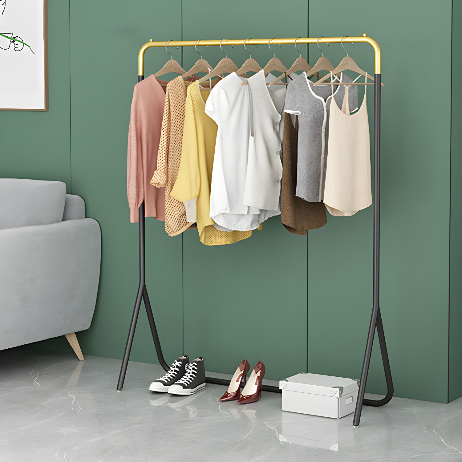 Contemporary Metal Clothes Simple Coat Rack Bedroom Coat Rack