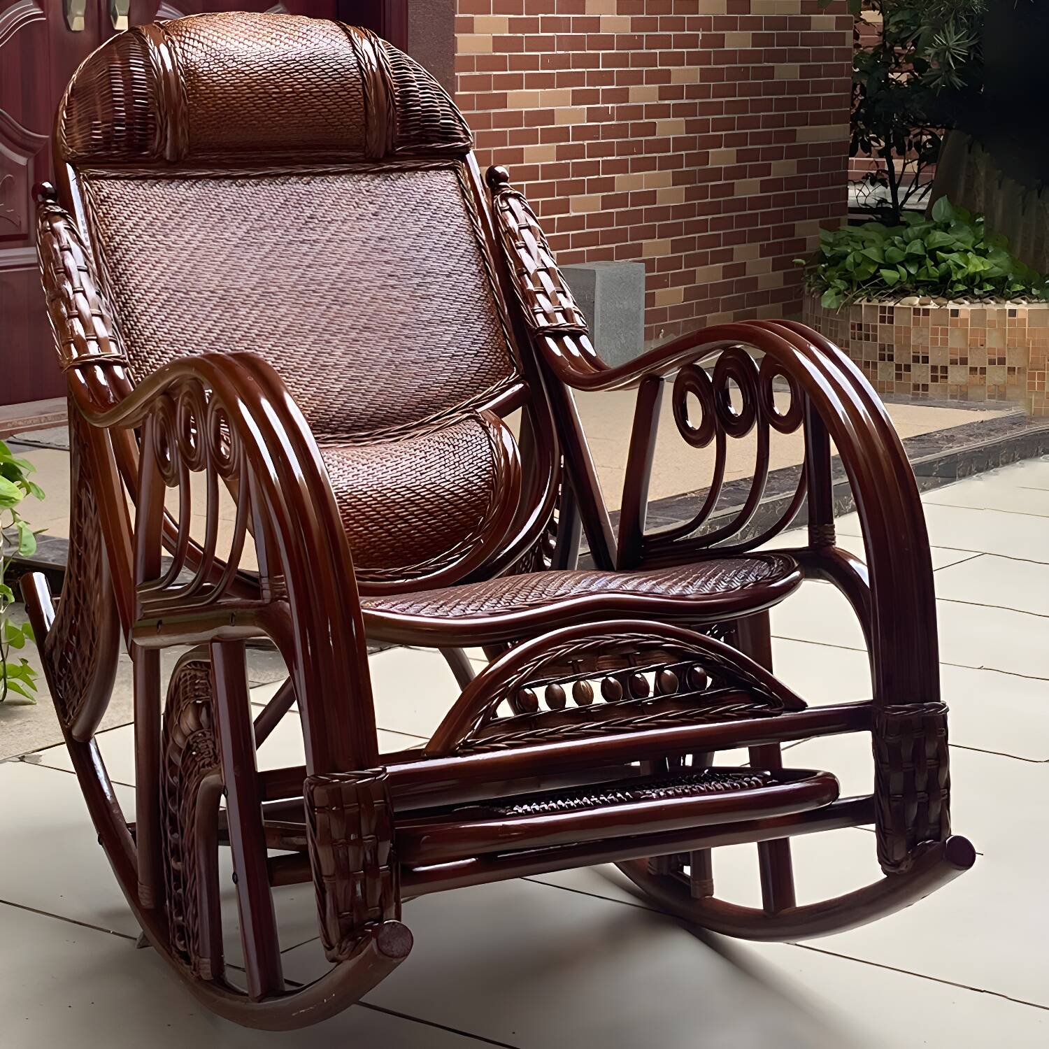 Traditional Recliner Chair Rattan/Wicker Recliner Chair for Living Room
