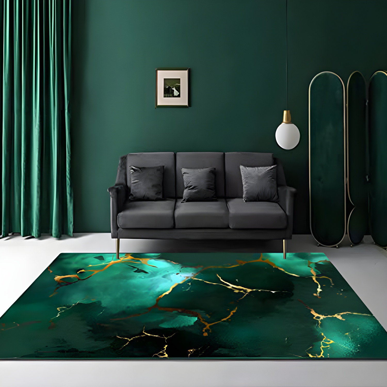 Light Luxury Style Rug Rectangle Stain Resistant Polyester Rug for Home Decor