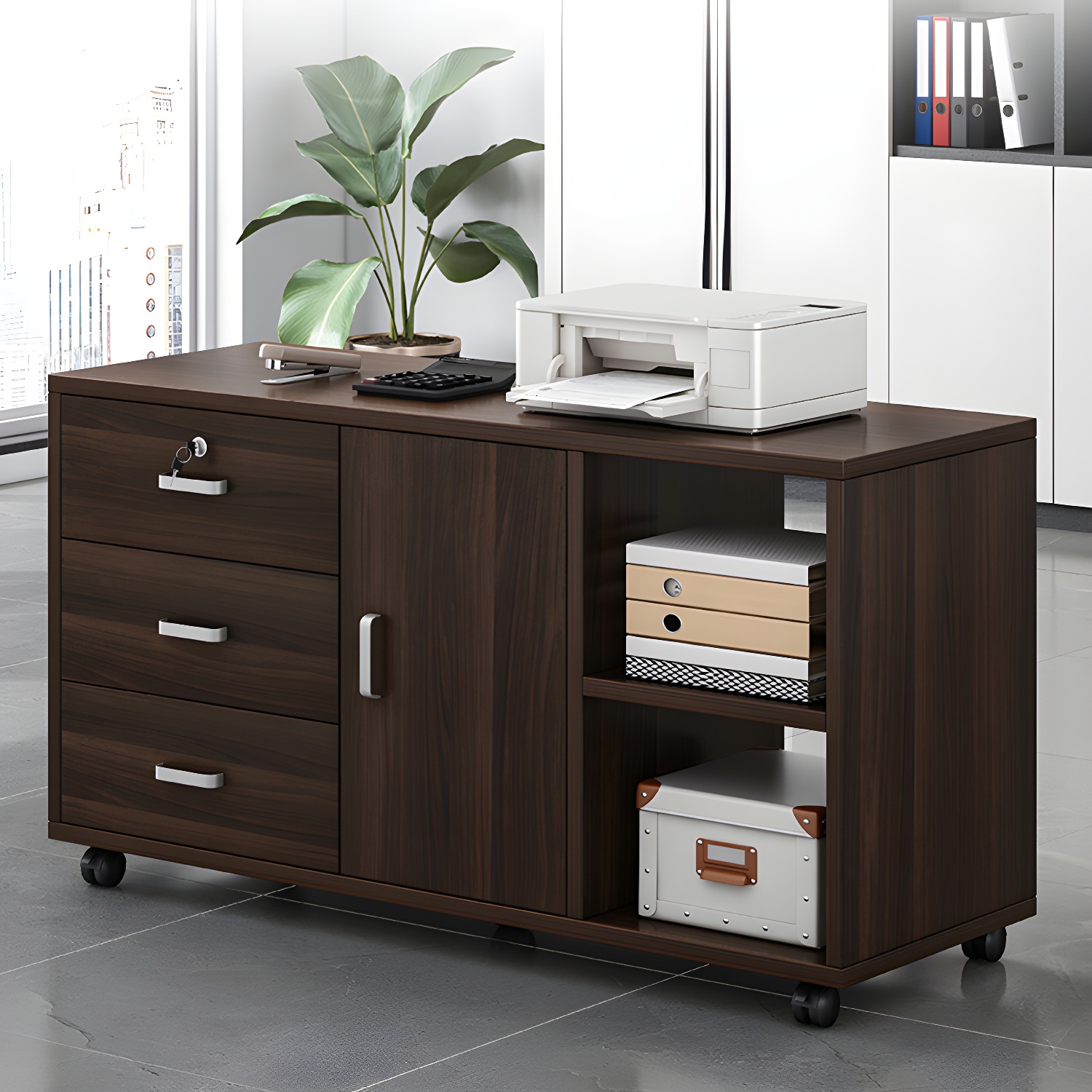 Storage Shelves File Cabinet Lateral File Cabinet with Locking Drawers