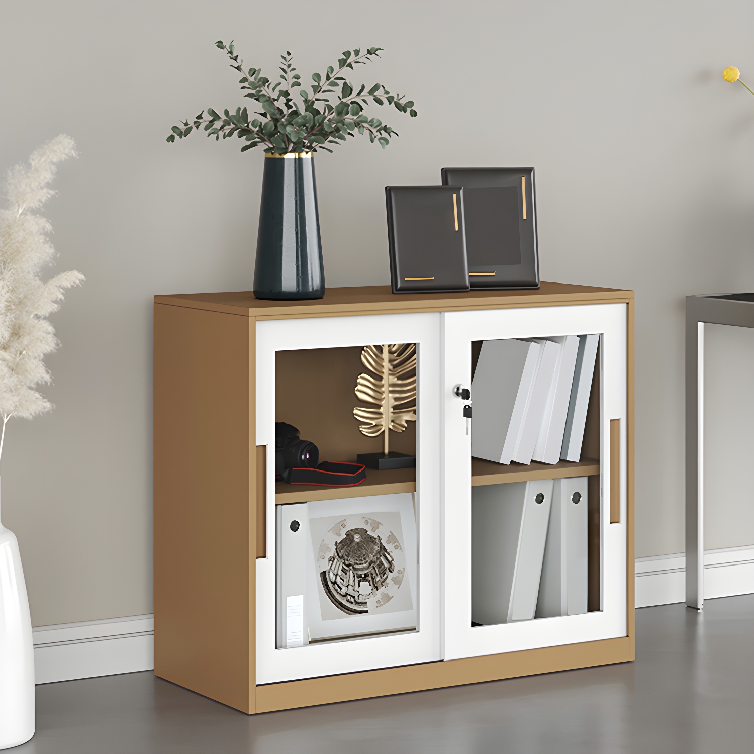 Modern Wood Cabinet with Lock and Storage Lateral File Cabinet