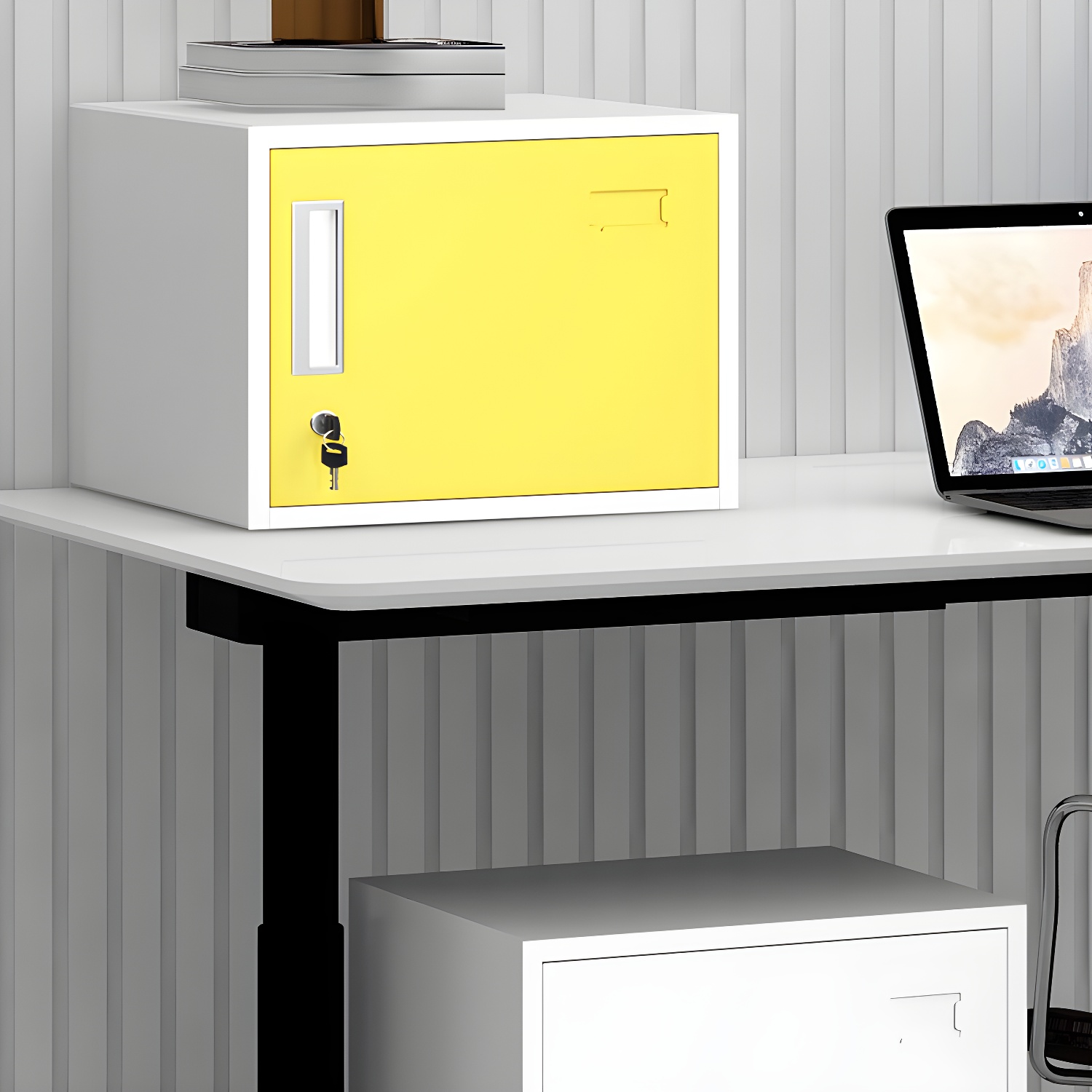 Lateral File Cabinet Creative Colour Block Metal Locking File Cabinet