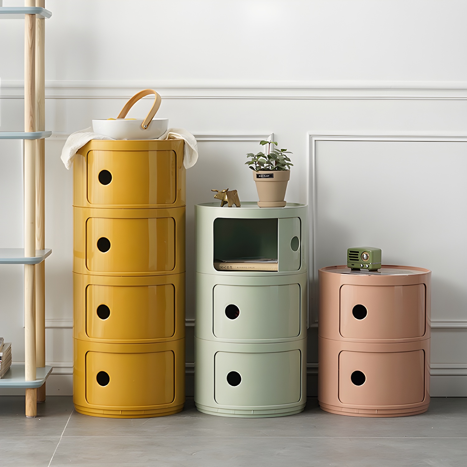 Contemporary Accent Table Nightstand Bed Nightstand with Cabinets