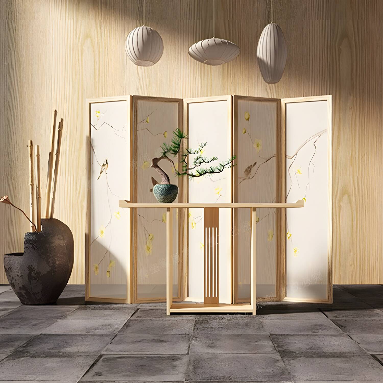 12" W Pine Console Table Mid-Century Modern Rectangle Accent Table for Hall