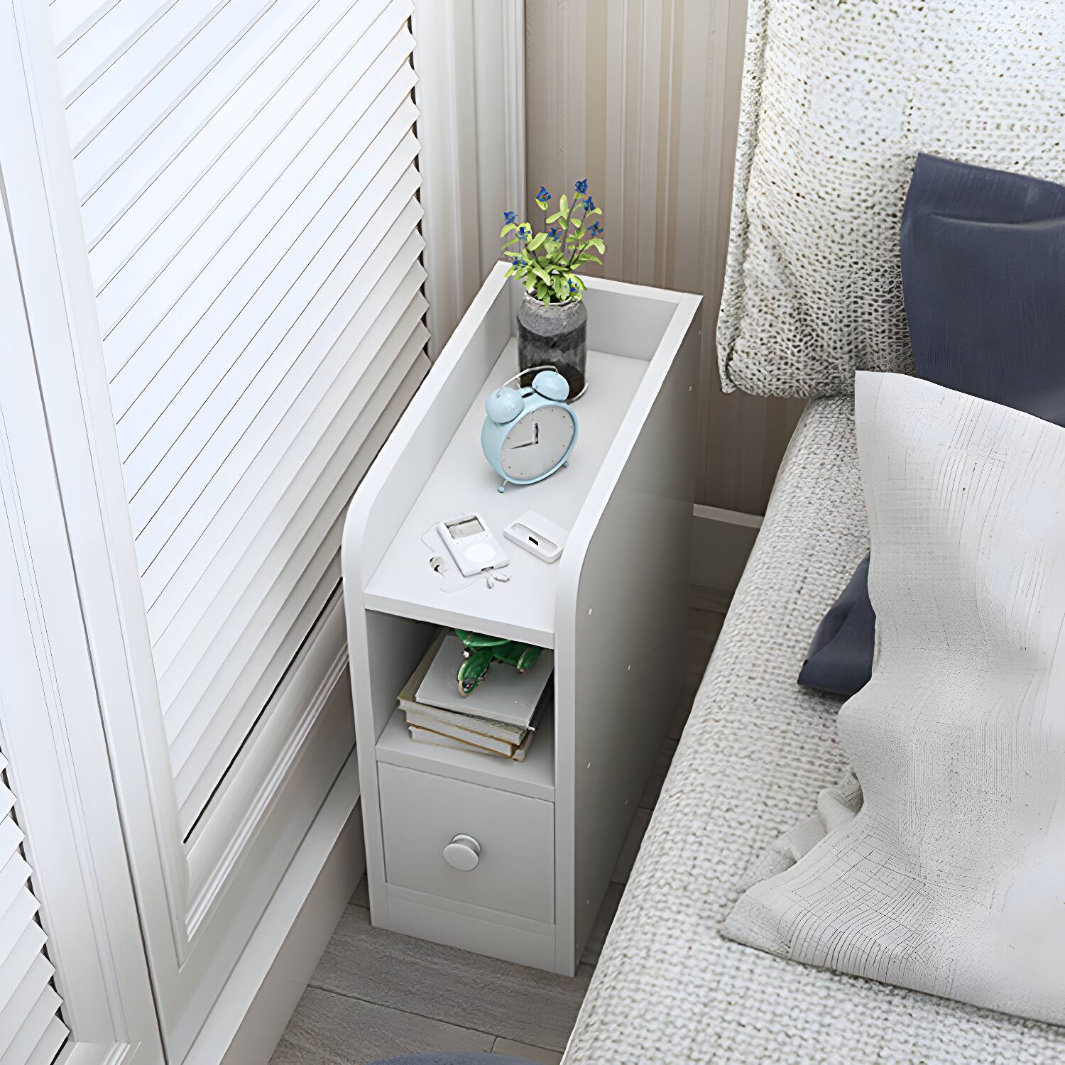 Contemporary Bed Nightstand Wooden Accent Table Nightstand for Bedroom