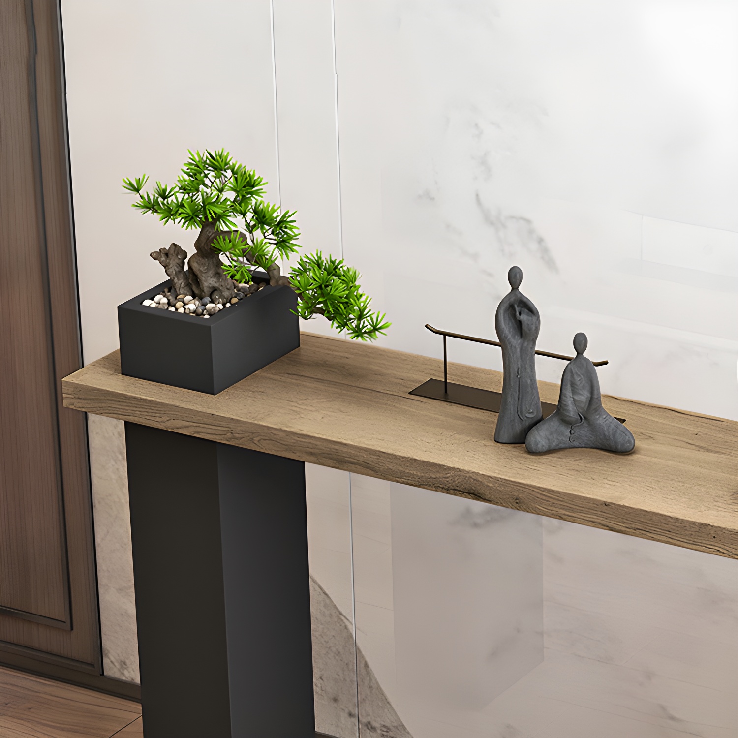 Solid Wood Rectangle Console Table 33.46-inch Tall Accent Table for Hall