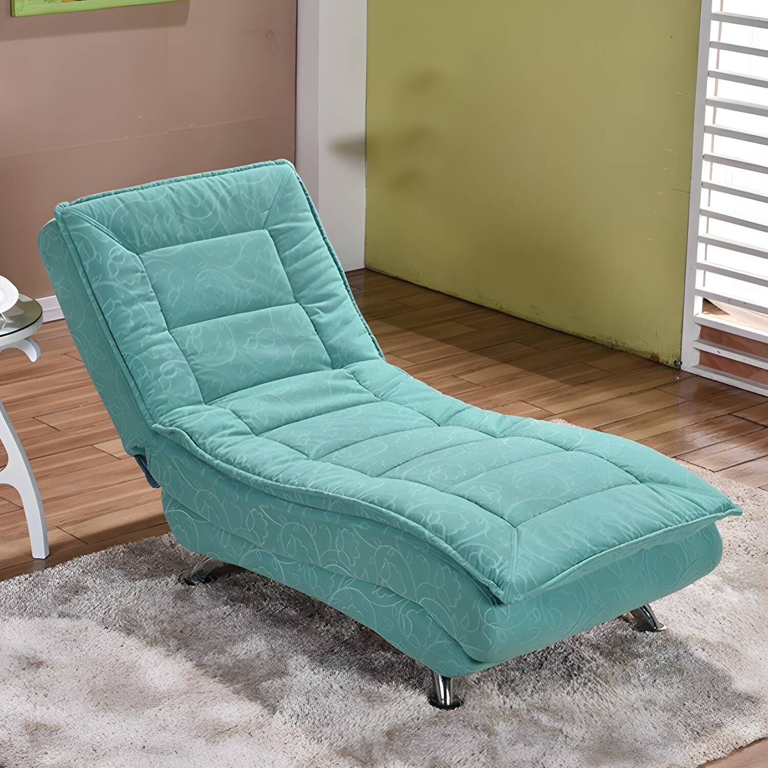 Modern Cushioned Chaise Lounge Leather Chaise with Armless for Living Room