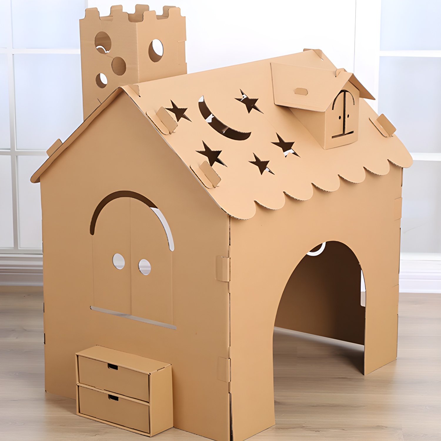 Paper Play Home Kindergarten Parent-child Interactive DIY Playhouse Kit